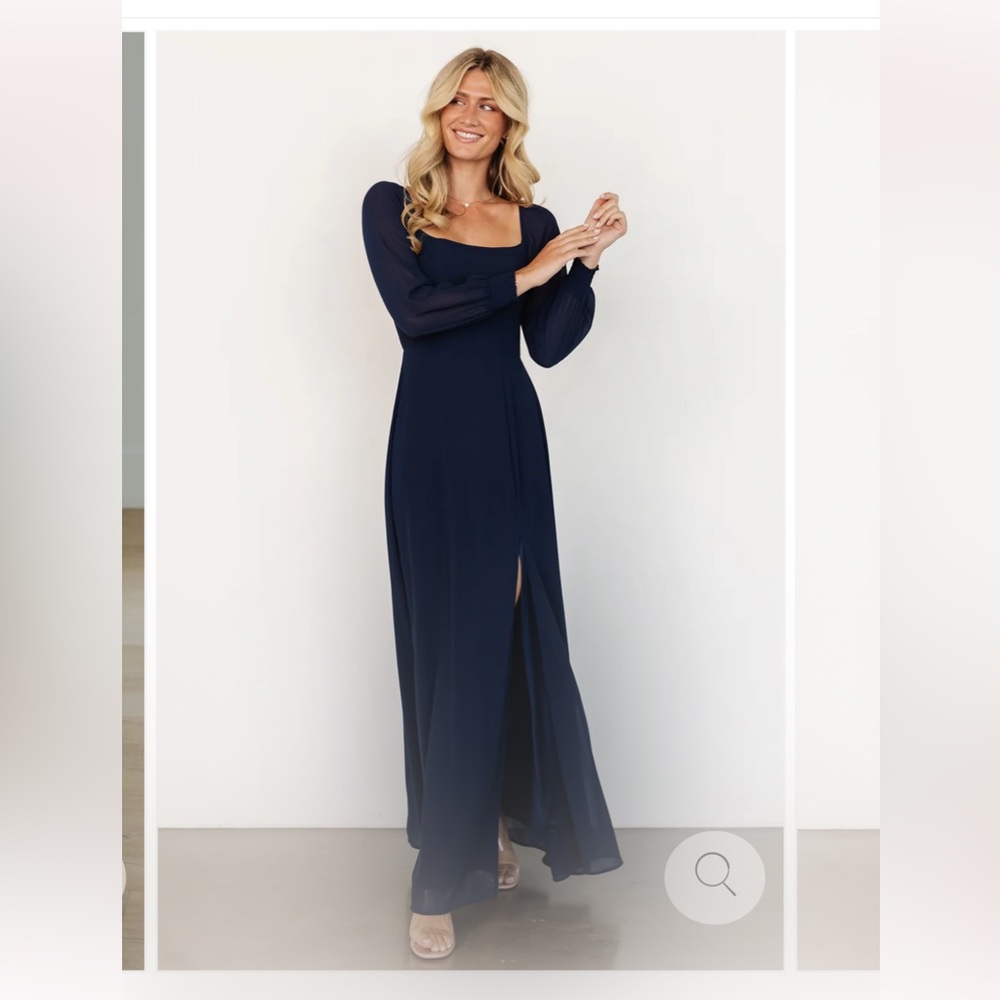 Baltic Born Navy Long Sleeve Dress Giselle Maxi Dress - Picture 5 of 5